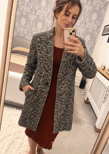 Cappotto tweed zara nero - zara,