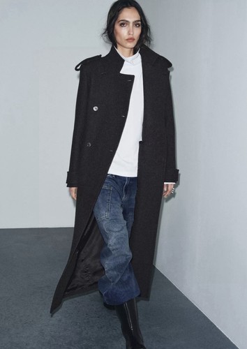 Cappotto lungo lana - lana, zara