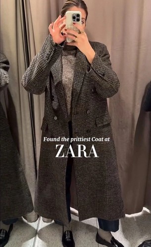 Cappotto quadri zara nuovo - a,