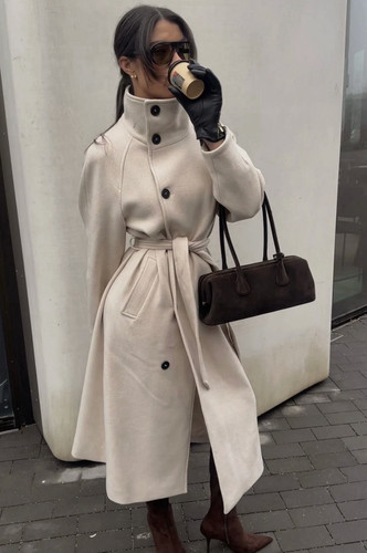 Zara cappotto lungo con lana - zara, e