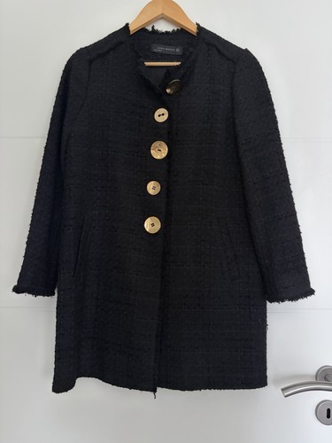 Cappotto donna tweed - zara, nero